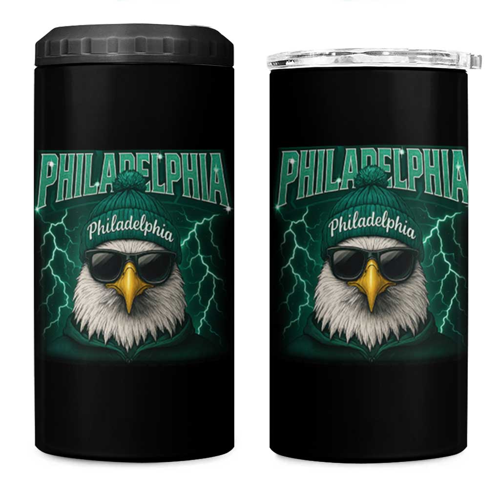 Philadelphia Fan 4 in 1 Can Cooler Tumbler Retro Eagle Bootleg Sports Fan - Wonder Print Shop