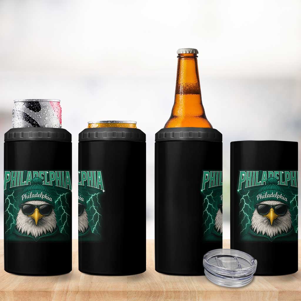 Philadelphia Fan 4 in 1 Can Cooler Tumbler Retro Eagle Bootleg Sports Fan - Wonder Print Shop