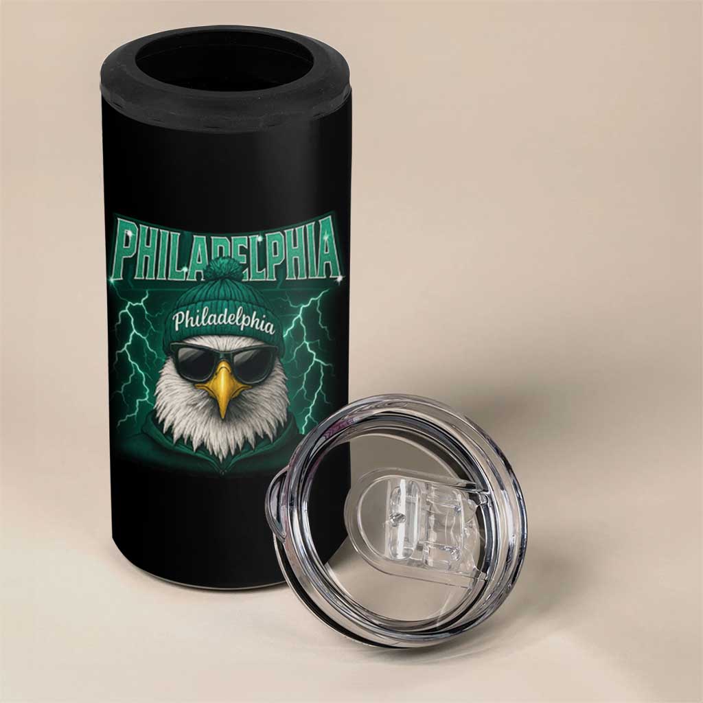 Philadelphia Fan 4 in 1 Can Cooler Tumbler Retro Eagle Bootleg Sports Fan - Wonder Print Shop