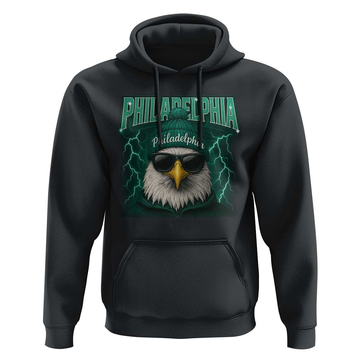 Philadelphia Fan Hoodie Retro Eagle Bootleg Sports Fan - Wonder Print Shop