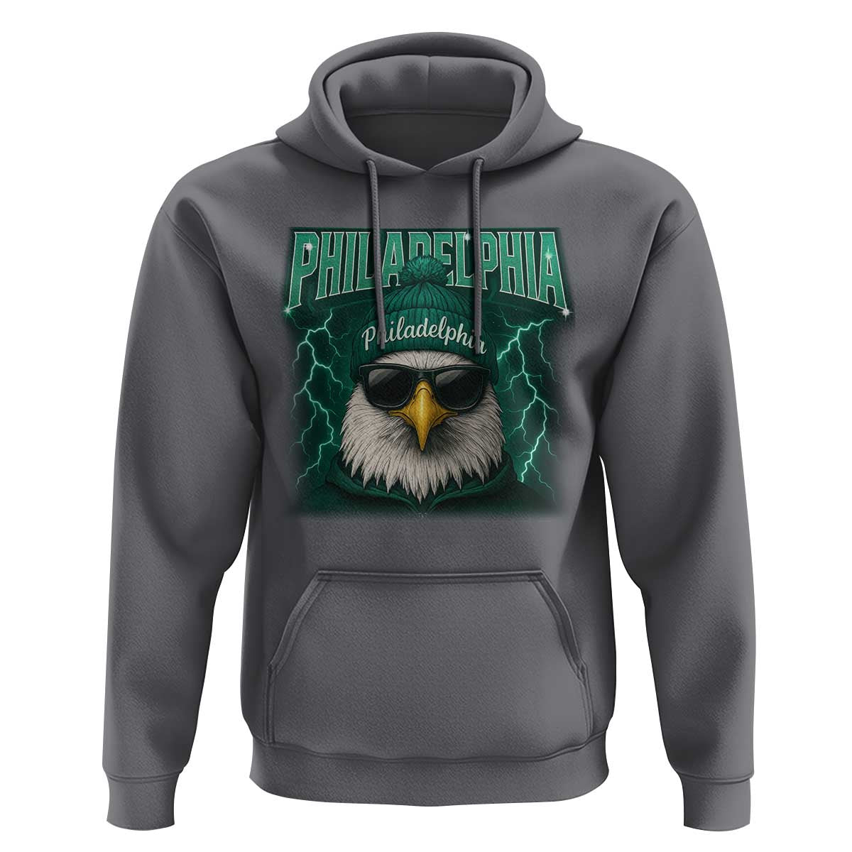 Philadelphia Fan Hoodie Retro Eagle Bootleg Sports Fan - Wonder Print Shop