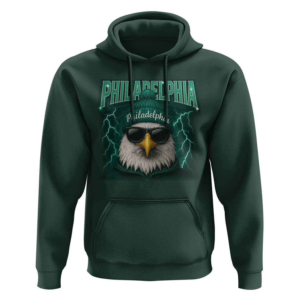 Philadelphia Fan Hoodie Retro Eagle Bootleg Sports Fan - Wonder Print Shop