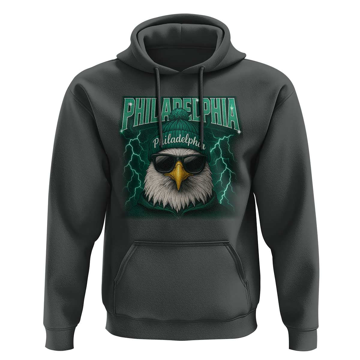 Philadelphia Fan Hoodie Retro Eagle Bootleg Sports Fan - Wonder Print Shop