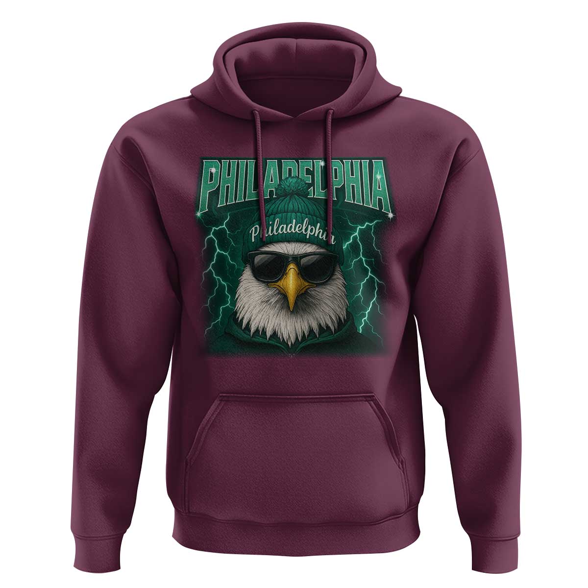Philadelphia Fan Hoodie Retro Eagle Bootleg Sports Fan - Wonder Print Shop