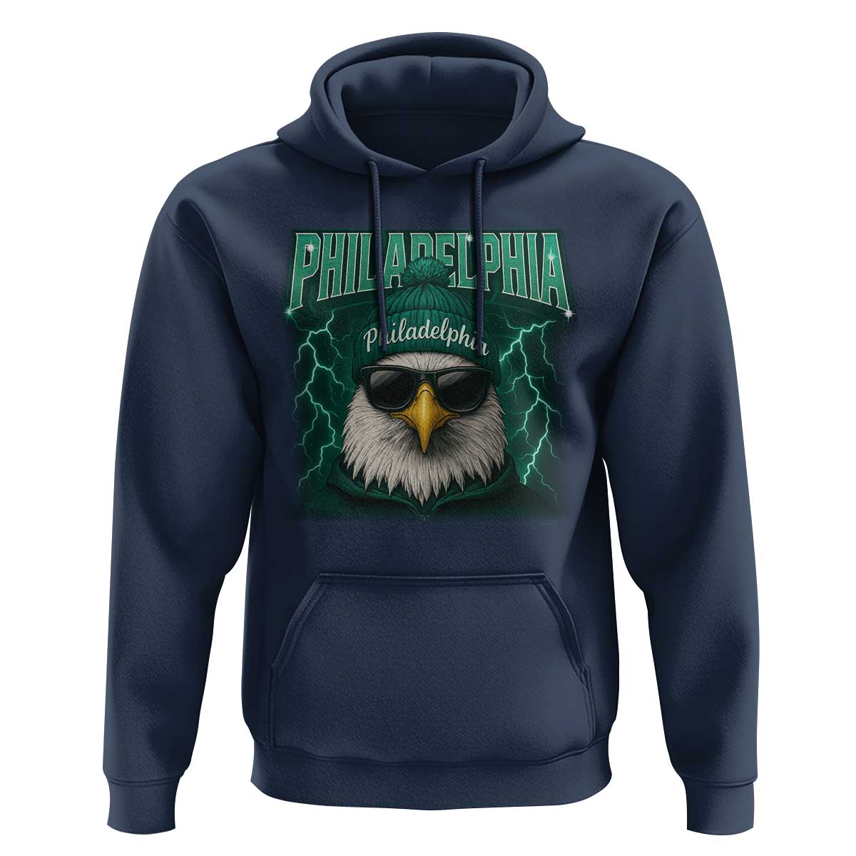 Philadelphia Fan Hoodie Retro Eagle Bootleg Sports Fan - Wonder Print Shop