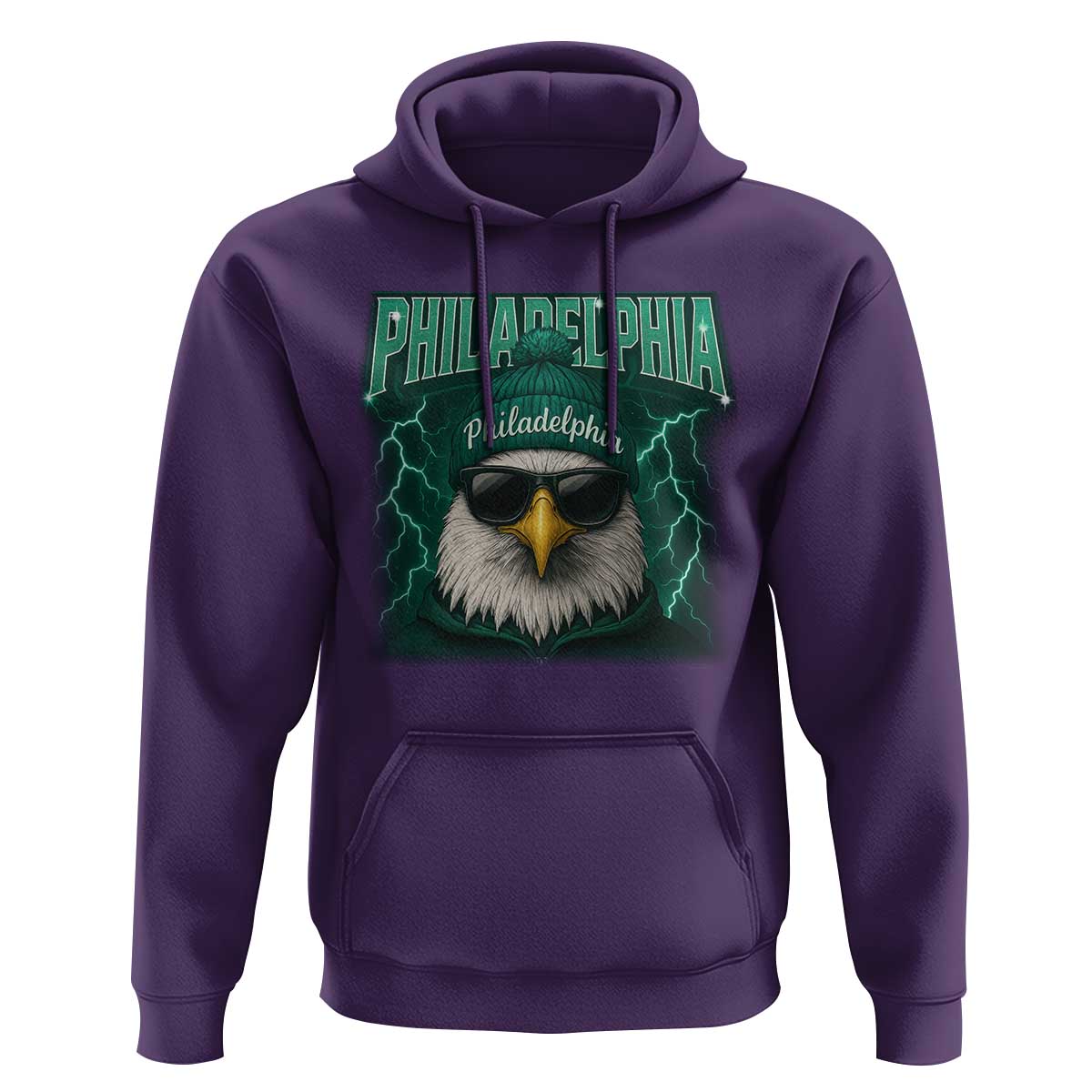 Philadelphia Fan Hoodie Retro Eagle Bootleg Sports Fan - Wonder Print Shop