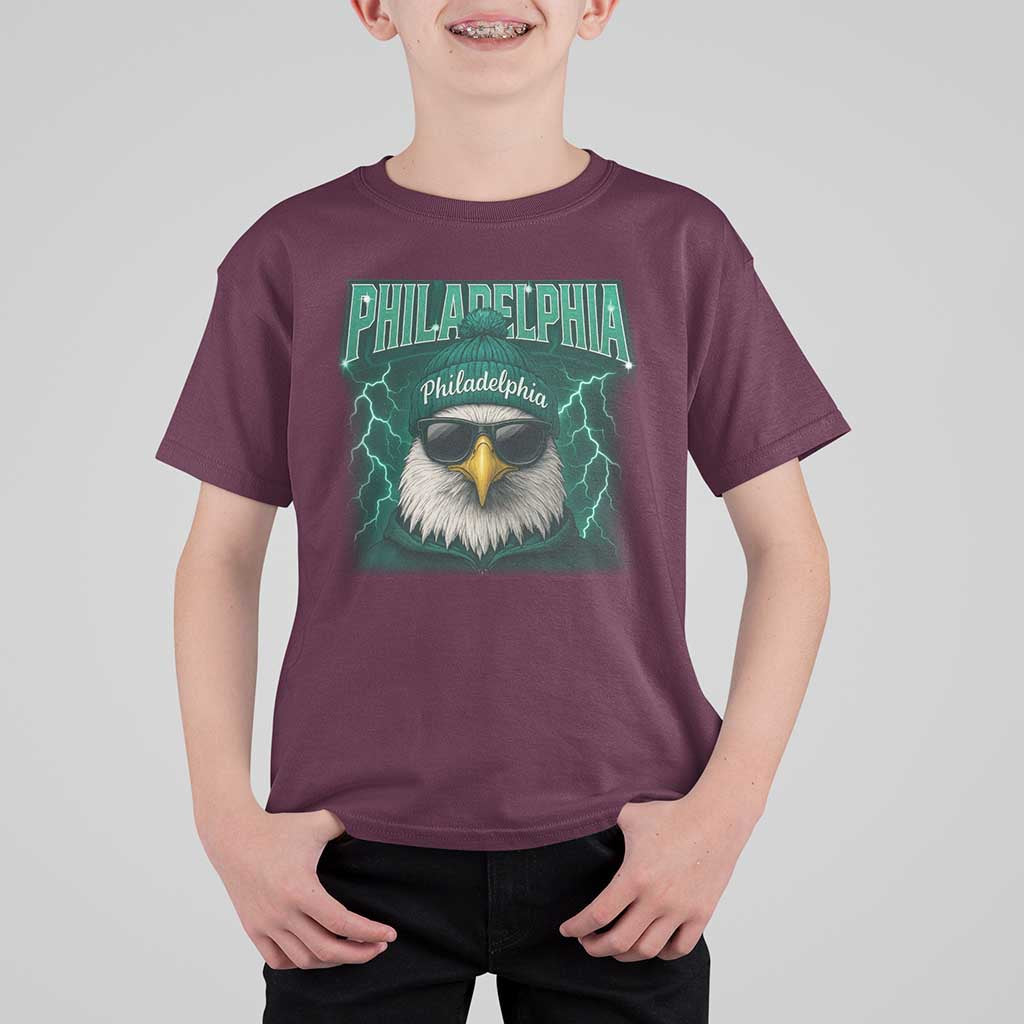 Philadelphia Fan T Shirt For Kid Retro Eagle Bootleg Sports Fan - Wonder Print Shop