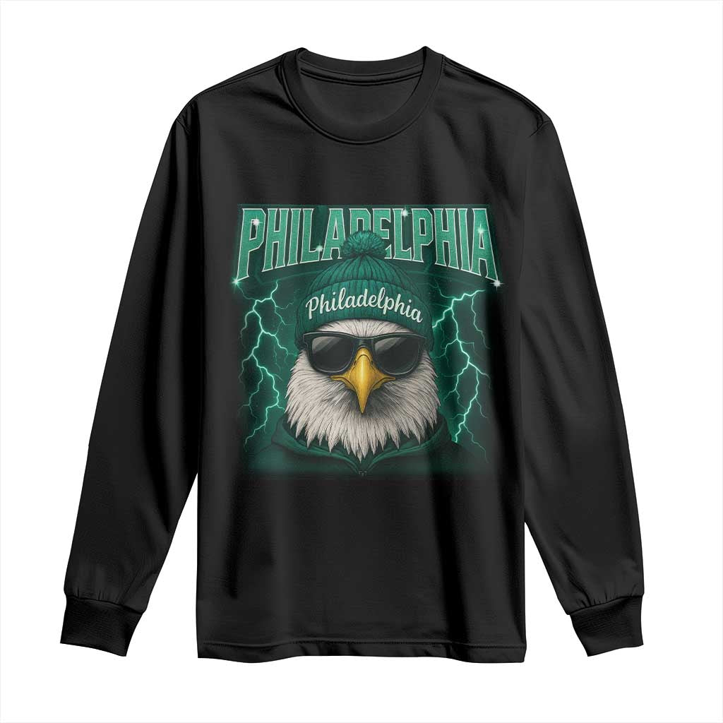 Philadelphia Fan Long Sleeve Shirt Retro Eagle Bootleg Sports Fan - Wonder Print Shop