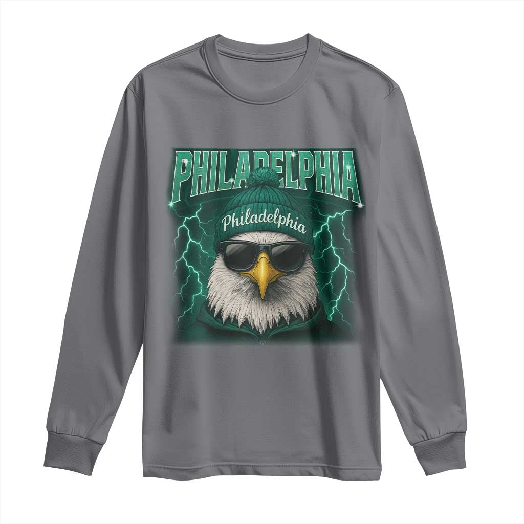 Philadelphia Fan Long Sleeve Shirt Retro Eagle Bootleg Sports Fan - Wonder Print Shop