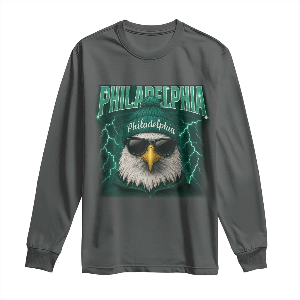 Philadelphia Fan Long Sleeve Shirt Retro Eagle Bootleg Sports Fan - Wonder Print Shop