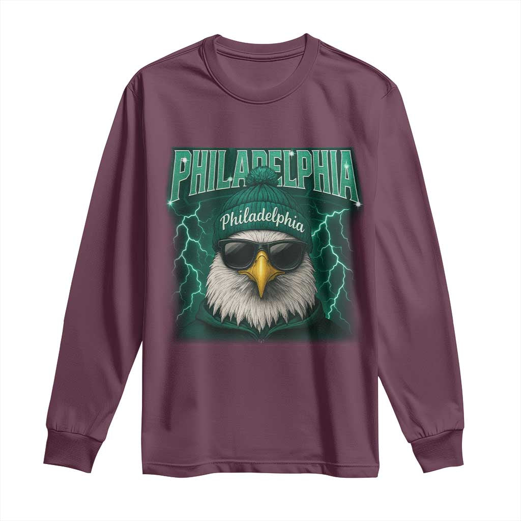 Philadelphia Fan Long Sleeve Shirt Retro Eagle Bootleg Sports Fan - Wonder Print Shop
