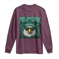 Philadelphia Fan Long Sleeve Shirt Retro Eagle Bootleg Sports Fan - Wonder Print Shop