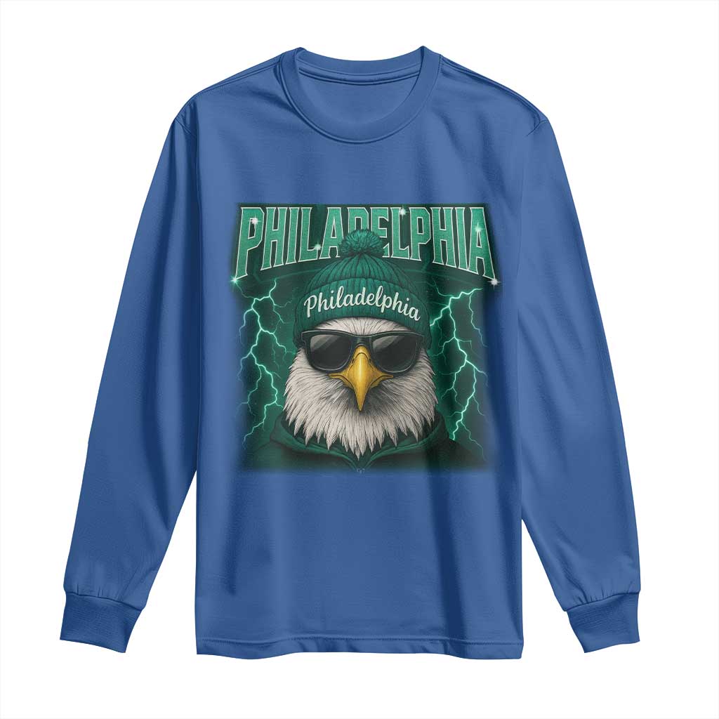 Philadelphia Fan Long Sleeve Shirt Retro Eagle Bootleg Sports Fan - Wonder Print Shop