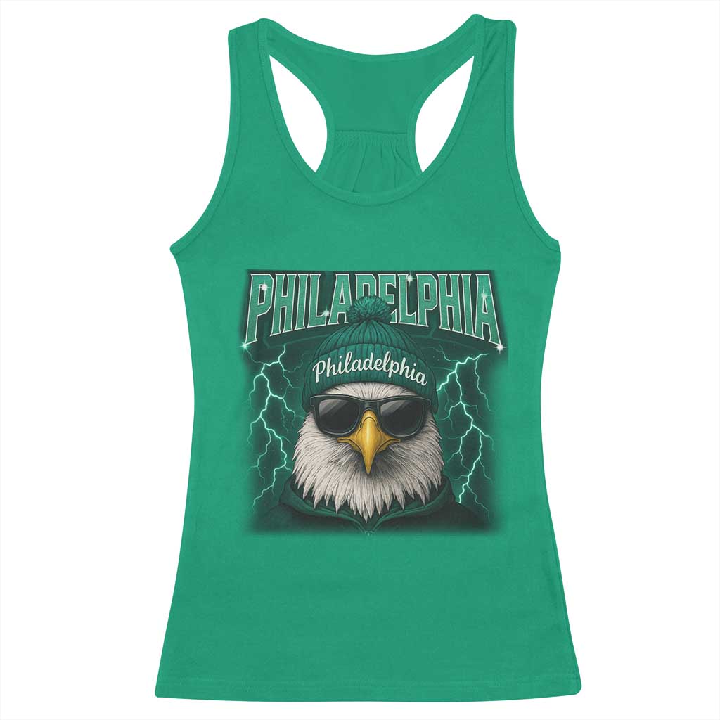 Philadelphia Fan Racerback Tank Top Retro Eagle Bootleg Sports Fan - Wonder Print Shop
