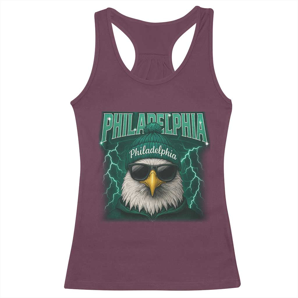 Philadelphia Fan Racerback Tank Top Retro Eagle Bootleg Sports Fan - Wonder Print Shop