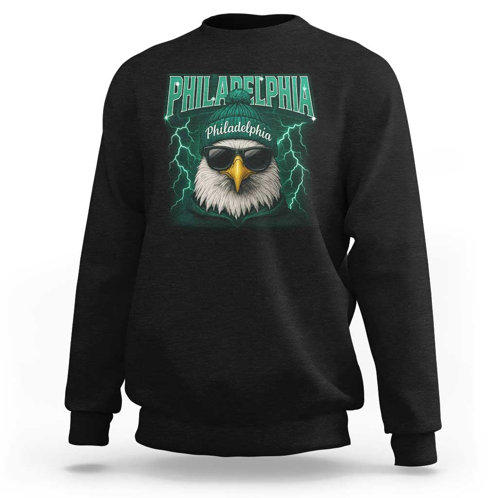 Philadelphia Fan Sweatshirt Retro Eagle Bootleg Sports Fan - Wonder Print Shop