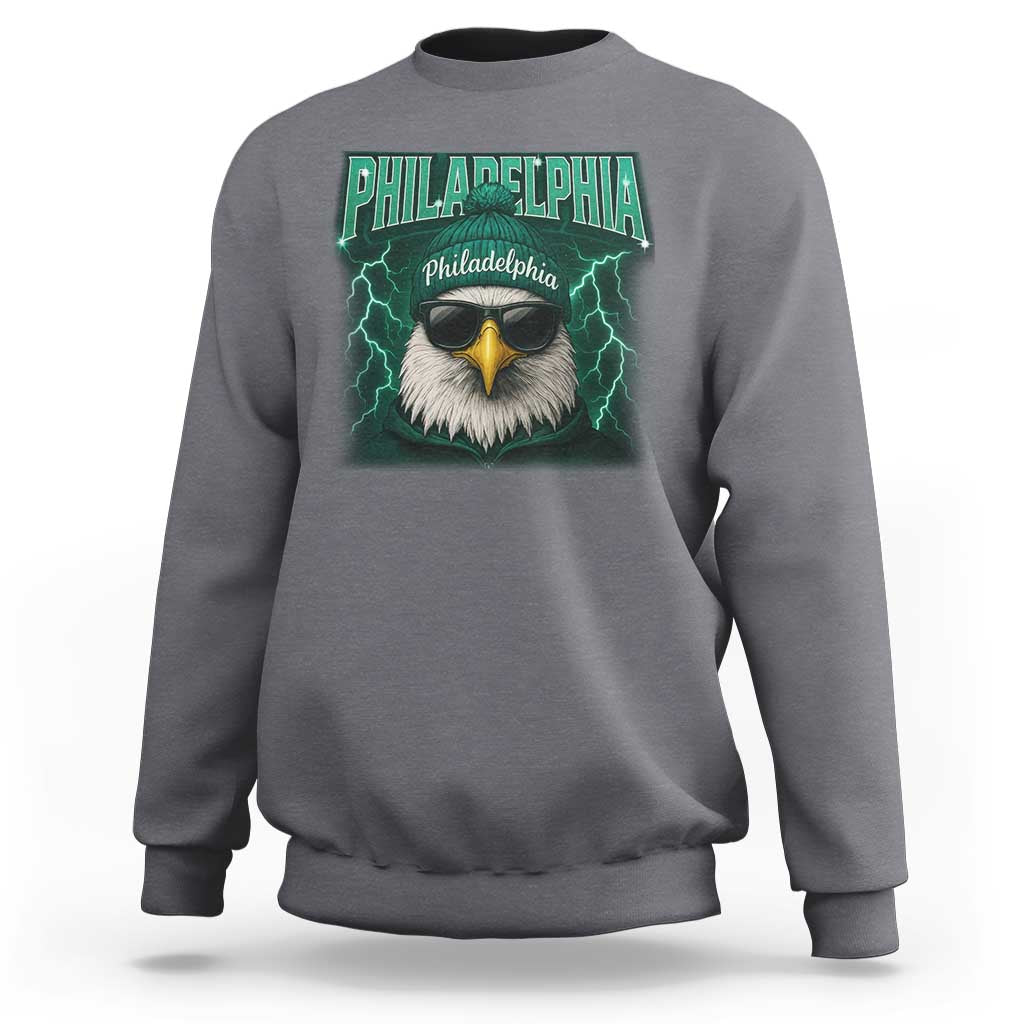 Philadelphia Fan Sweatshirt Retro Eagle Bootleg Sports Fan - Wonder Print Shop