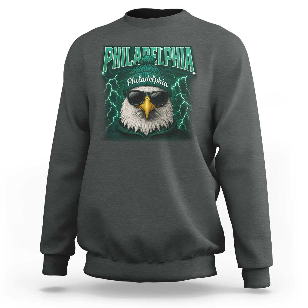 Philadelphia Fan Sweatshirt Retro Eagle Bootleg Sports Fan - Wonder Print Shop