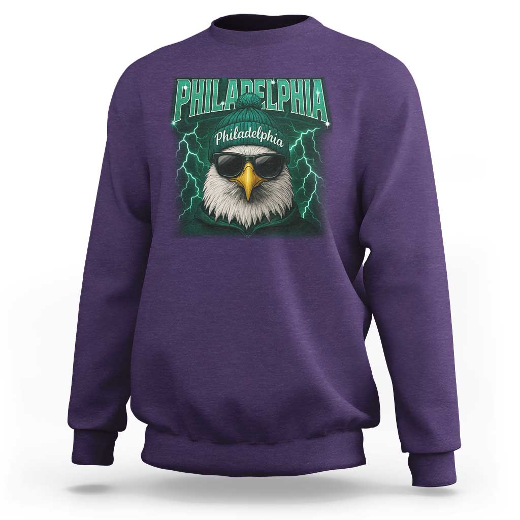 Philadelphia Fan Sweatshirt Retro Eagle Bootleg Sports Fan - Wonder Print Shop