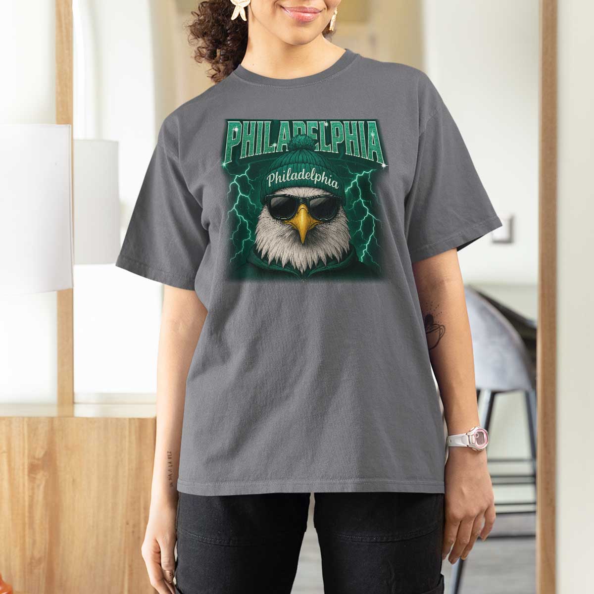 Philadelphia Fan T Shirt For Women Retro Eagle Bootleg Sports Fan - Wonder Print Shop
