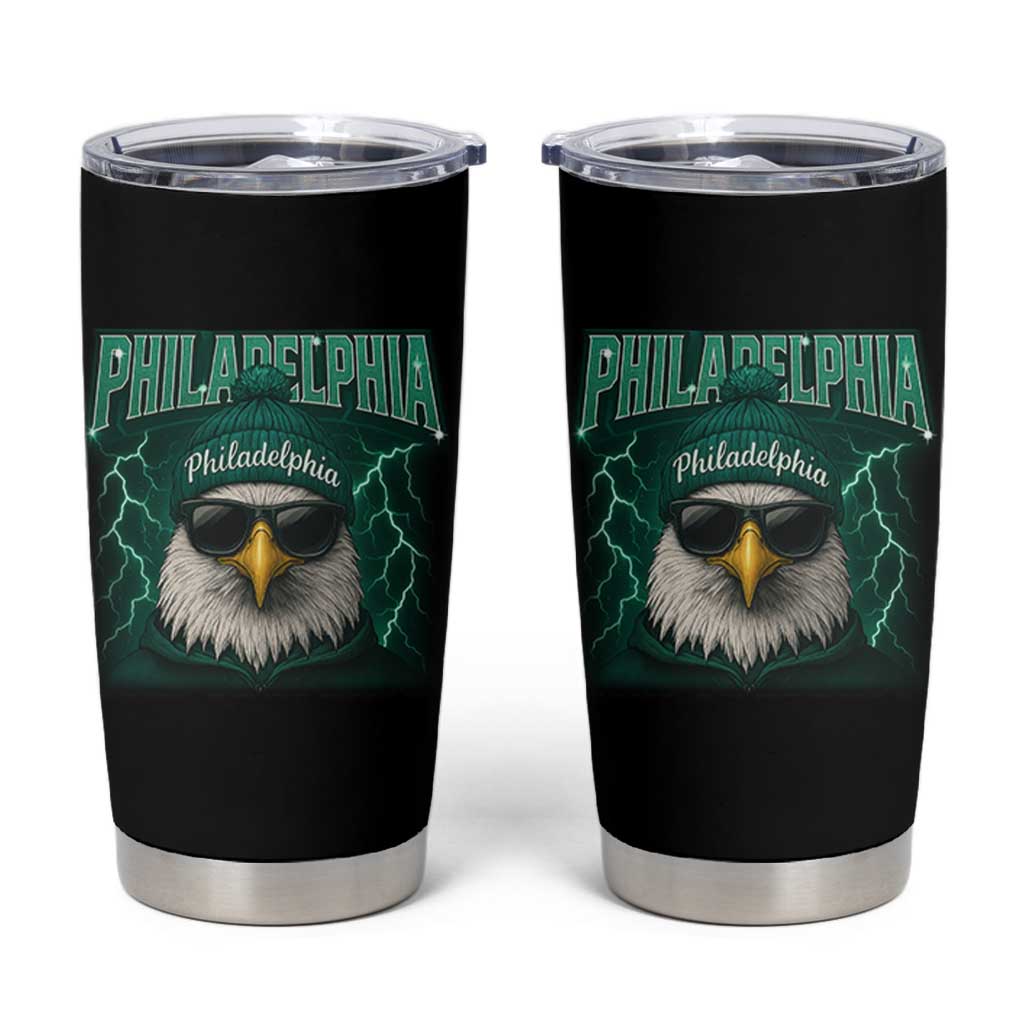 Philadelphia Fan Tumbler Cup Retro Eagle Bootleg Sports Fan - Wonder Print Shop