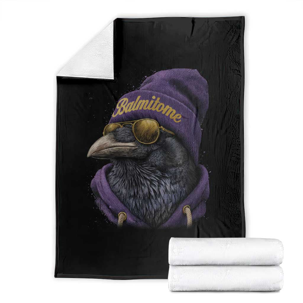 Baltimore Throw Blanket Vintage Maryland Edgar Allan Poe Raven Game Day - Wonder Print Shop