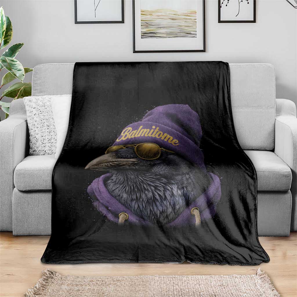 Baltimore Throw Blanket Vintage Maryland Edgar Allan Poe Raven Game Day - Wonder Print Shop