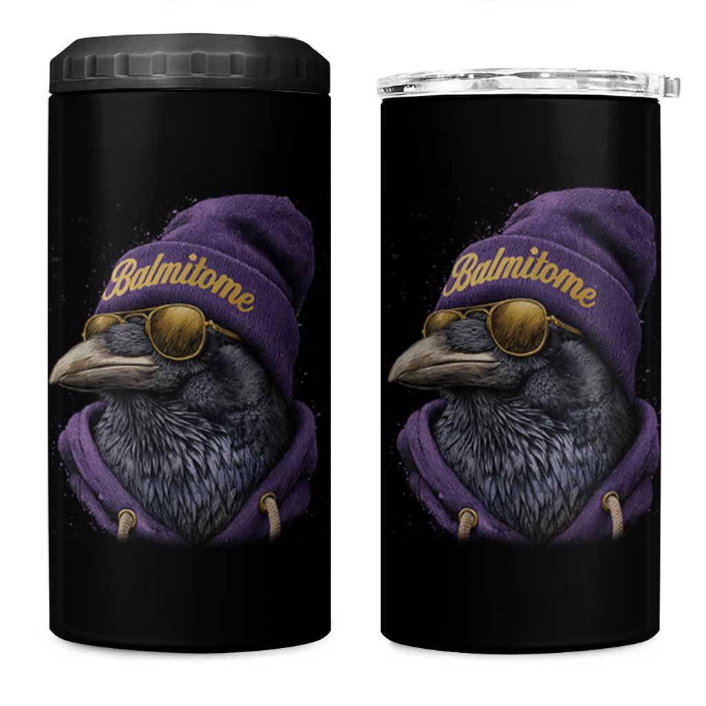 Baltimore 4 in 1 Can Cooler Tumbler Vintage Maryland Edgar Allan Poe Raven Game Day - Wonder Print Shop