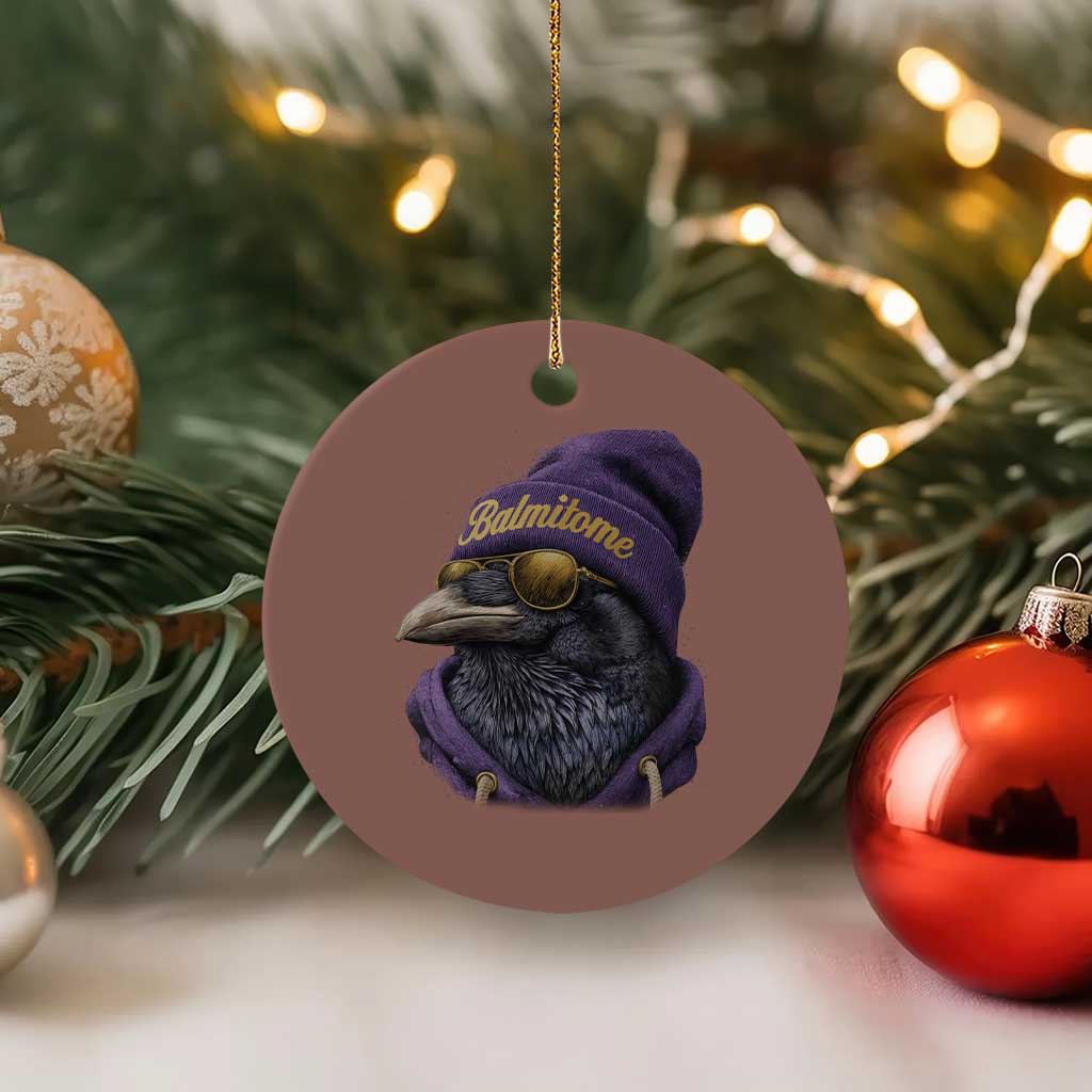 Baltimore Ceramic Ornament Vintage Maryland Edgar Allan Poe Raven Game Day - Wonder Print Shop