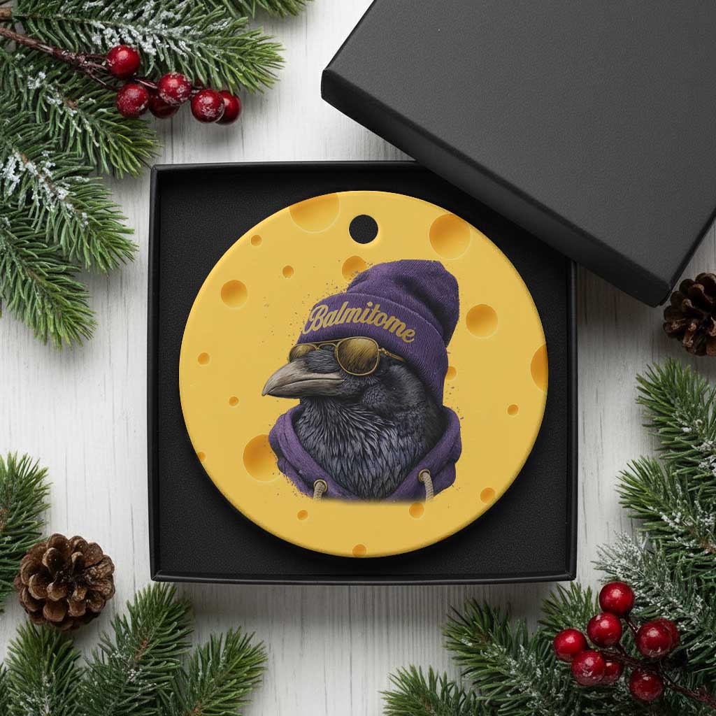 Baltimore Ceramic Ornament Vintage Maryland Edgar Allan Poe Raven Game Day - Wonder Print Shop