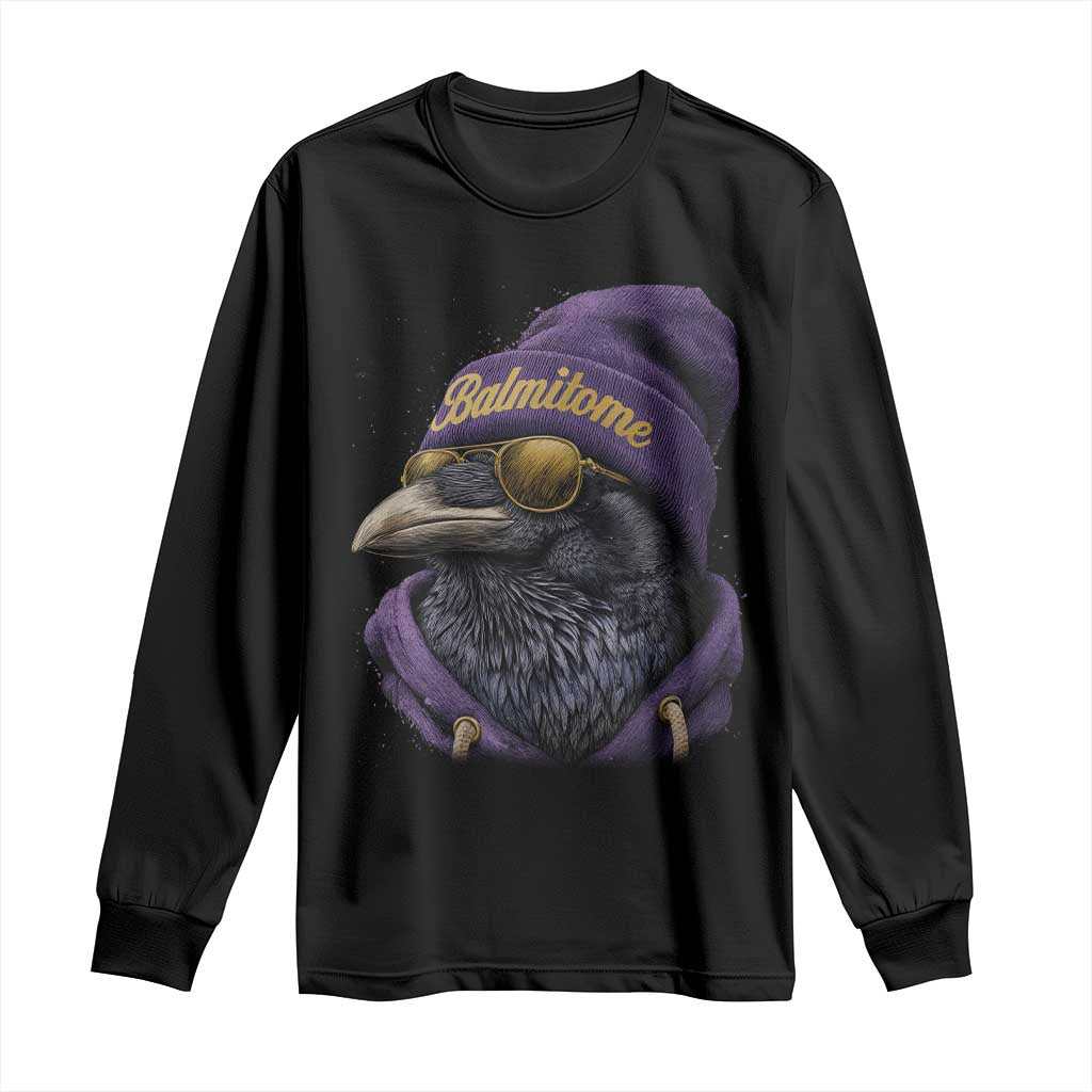Baltimore Long Sleeve Shirt Vintage Maryland Edgar Allan Poe Raven Game Day - Wonder Print Shop