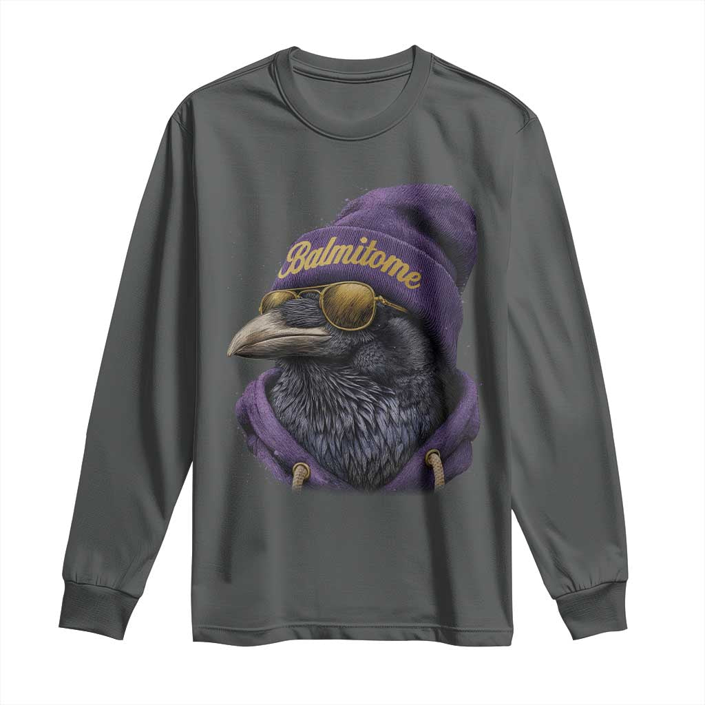 Baltimore Long Sleeve Shirt Vintage Maryland Edgar Allan Poe Raven Game Day - Wonder Print Shop