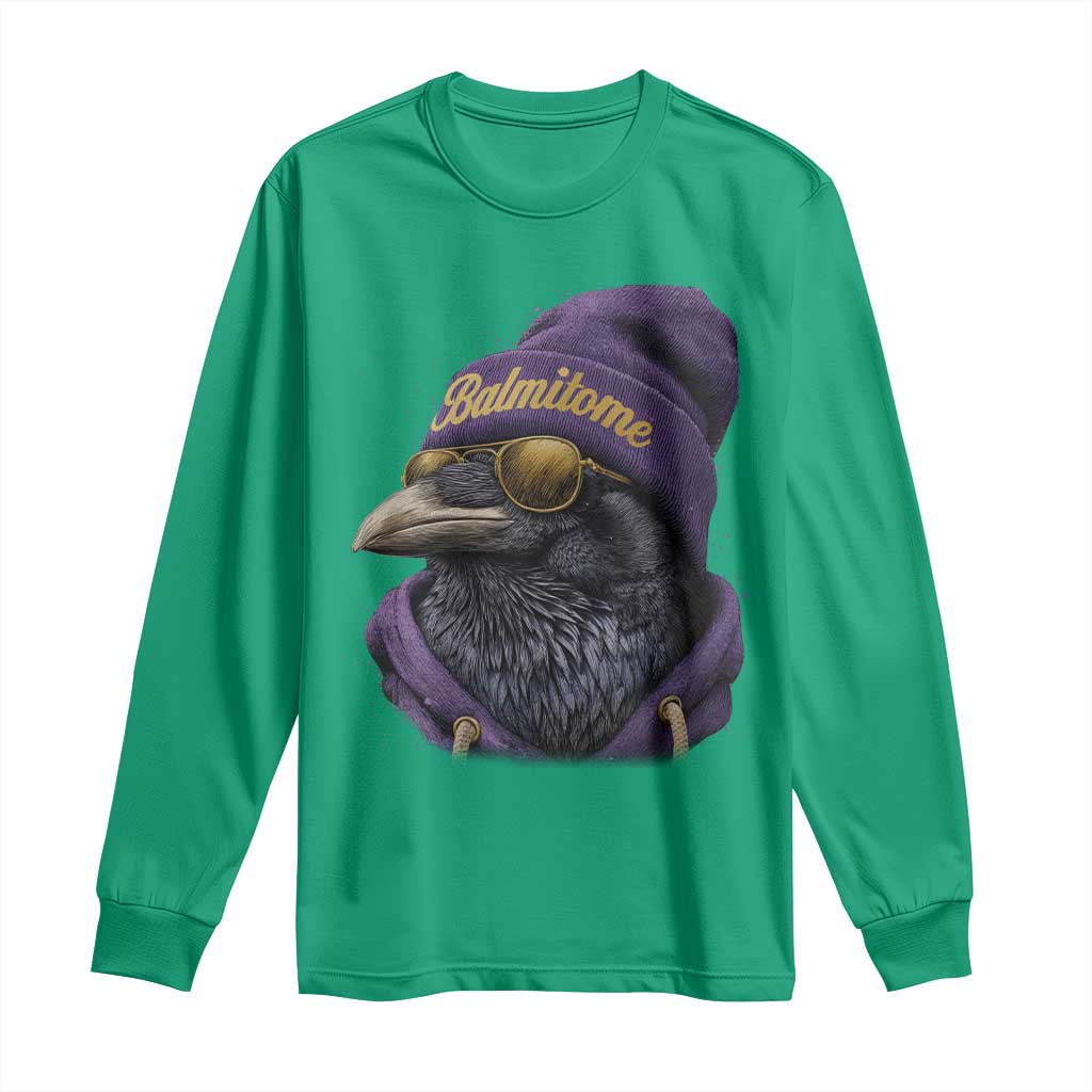 Baltimore Long Sleeve Shirt Vintage Maryland Edgar Allan Poe Raven Game Day - Wonder Print Shop