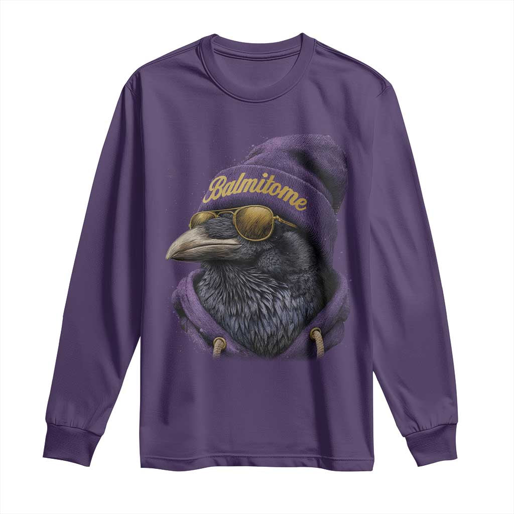 Baltimore Long Sleeve Shirt Vintage Maryland Edgar Allan Poe Raven Game Day - Wonder Print Shop