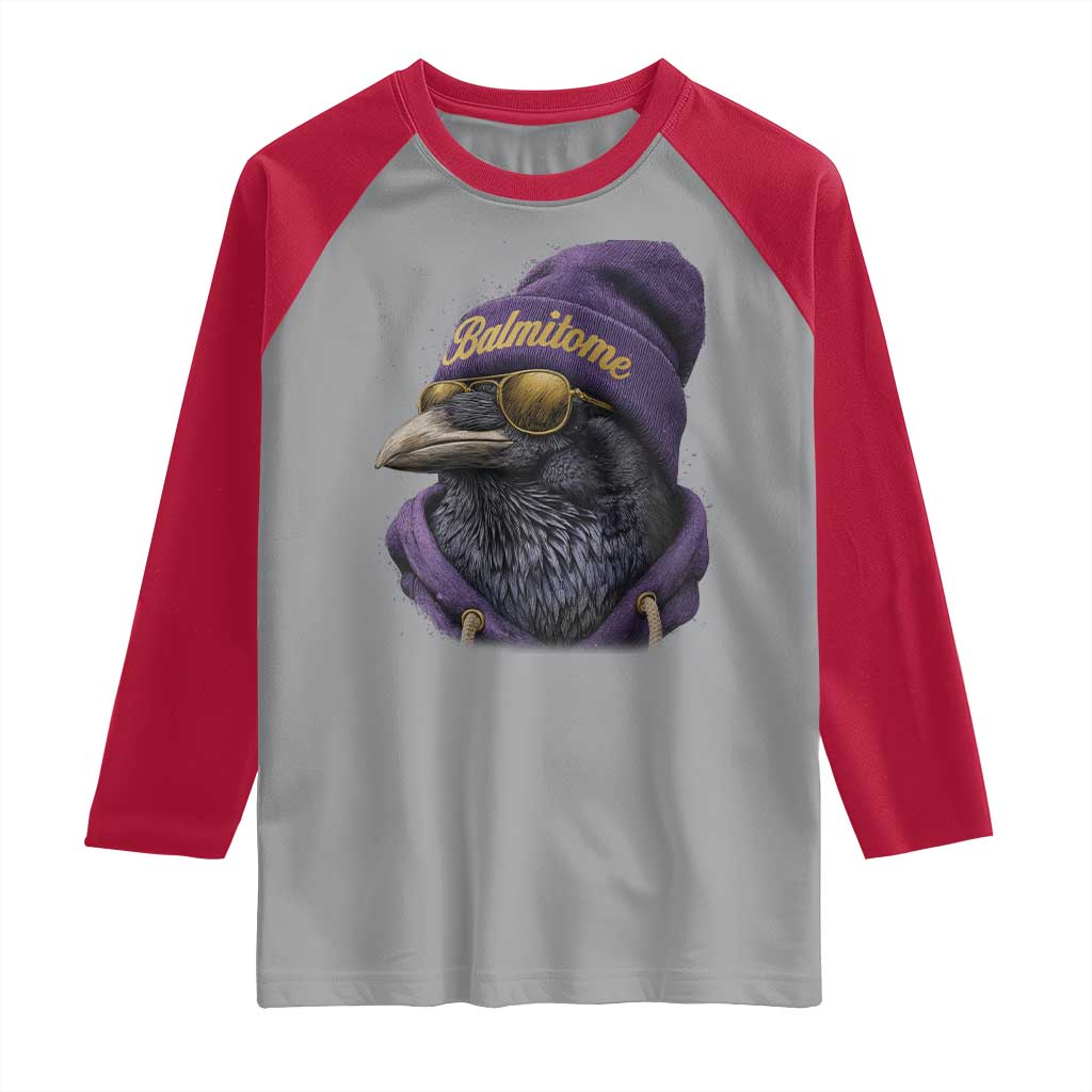 Baltimore Raglan Shirt Vintage Maryland Edgar Allan Poe Raven Game Day - Wonder Print Shop