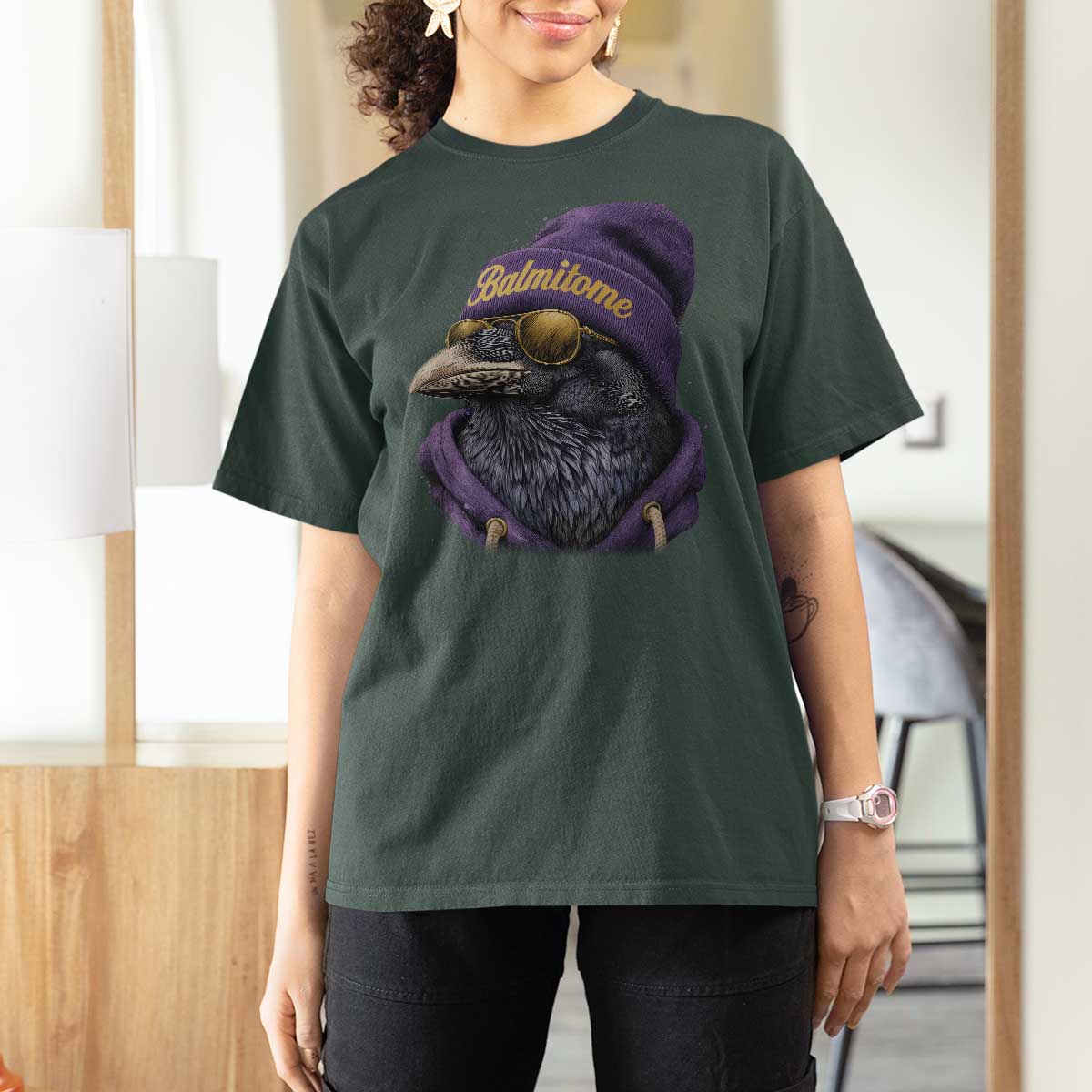 Baltimore T Shirt For Women Vintage Maryland Edgar Allan Poe Raven Game Day - Wonder Print Shop