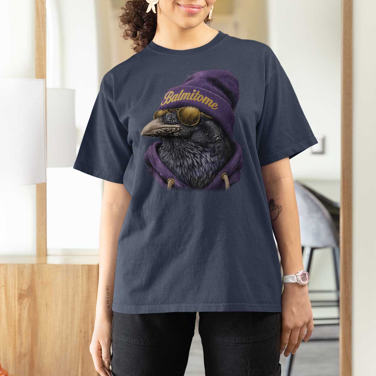 Baltimore T Shirt For Women Vintage Maryland Edgar Allan Poe Raven Game Day - Wonder Print Shop