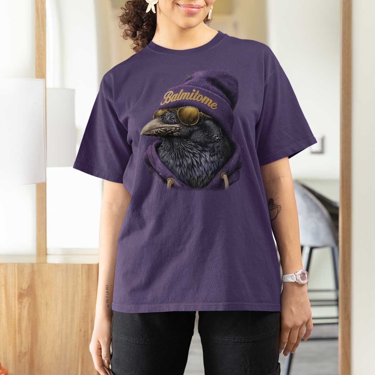 Baltimore T Shirt For Women Vintage Maryland Edgar Allan Poe Raven Game Day - Wonder Print Shop