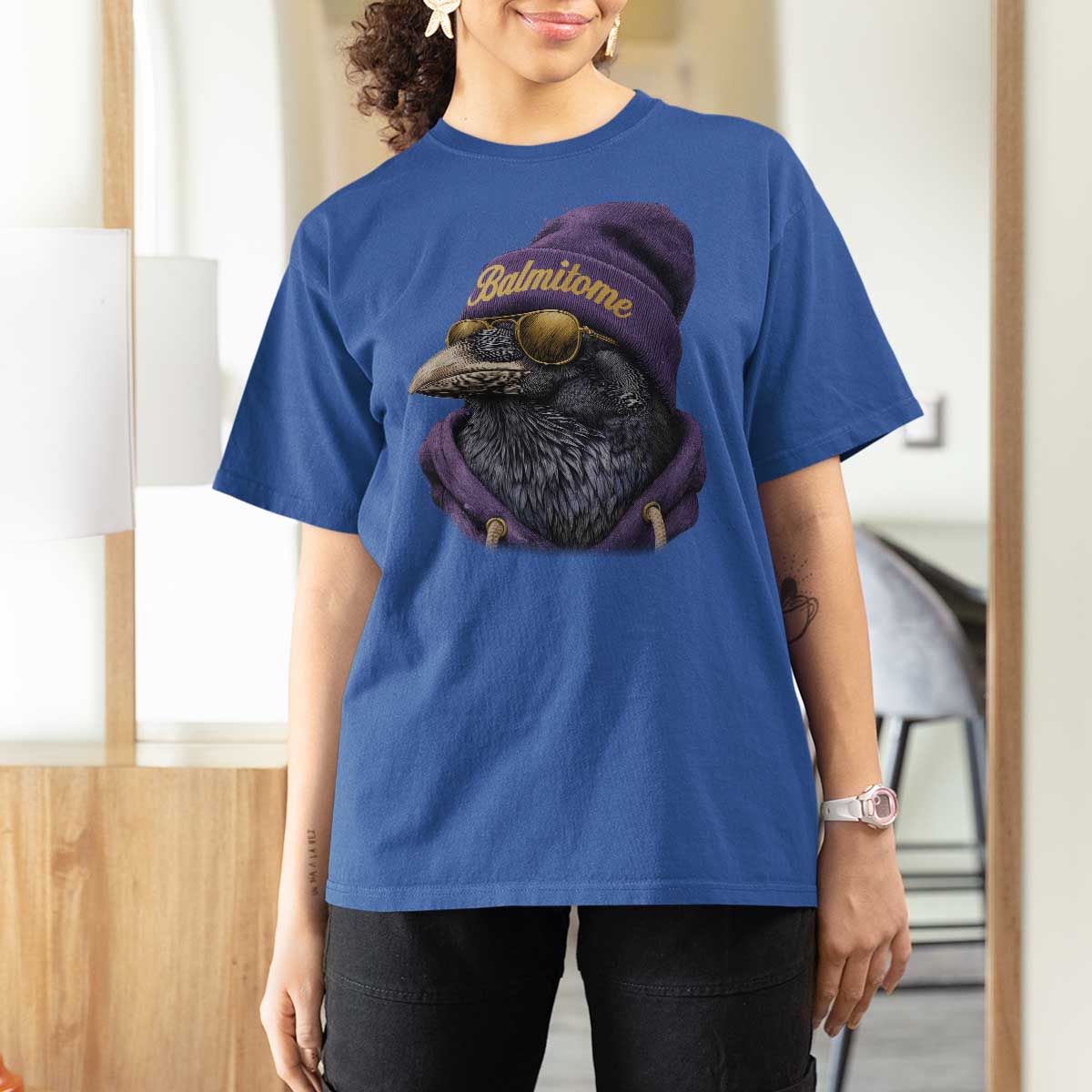 Baltimore T Shirt For Women Vintage Maryland Edgar Allan Poe Raven Game Day - Wonder Print Shop