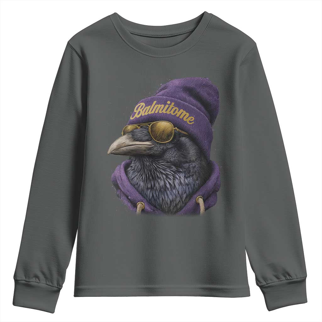Baltimore Youth Sweatshirt Vintage Maryland Edgar Allan Poe Raven Game Day - Wonder Print Shop