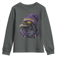 Baltimore Youth Sweatshirt Vintage Maryland Edgar Allan Poe Raven Game Day - Wonder Print Shop