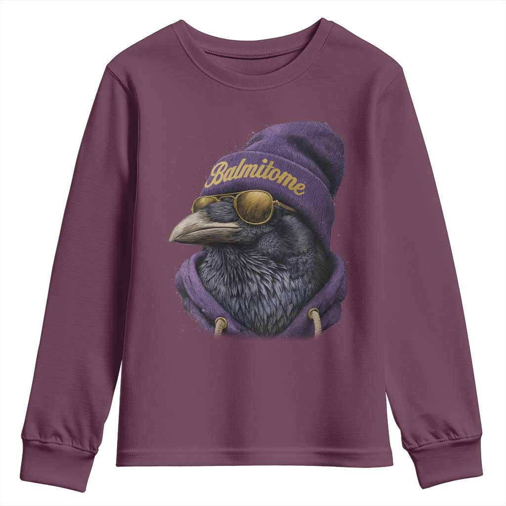 Baltimore Youth Sweatshirt Vintage Maryland Edgar Allan Poe Raven Game Day - Wonder Print Shop