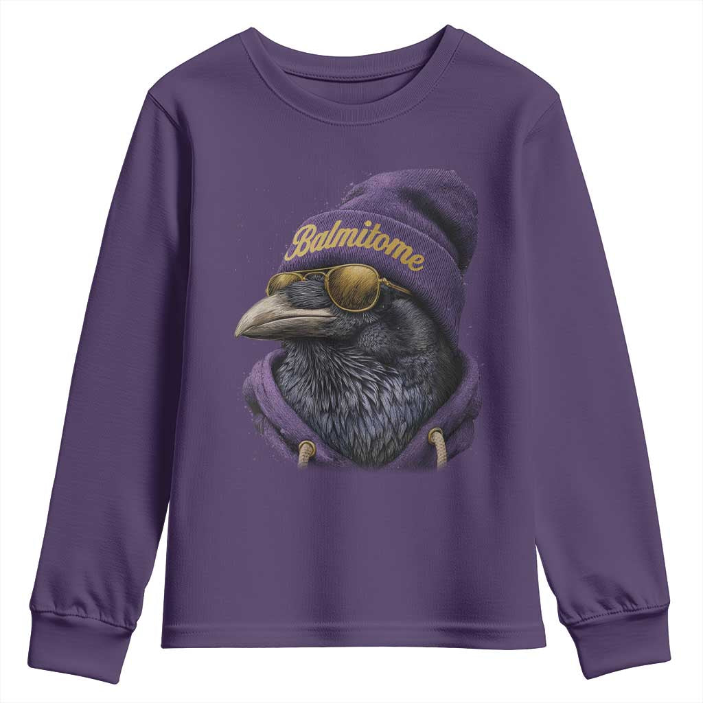 Baltimore Youth Sweatshirt Vintage Maryland Edgar Allan Poe Raven Game Day - Wonder Print Shop