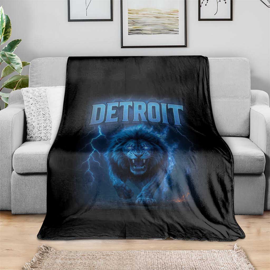 Retro Detroit Football Throw Blanket Love Lions Bootleg Vintage Rap Tee - Wonder Print Shop
