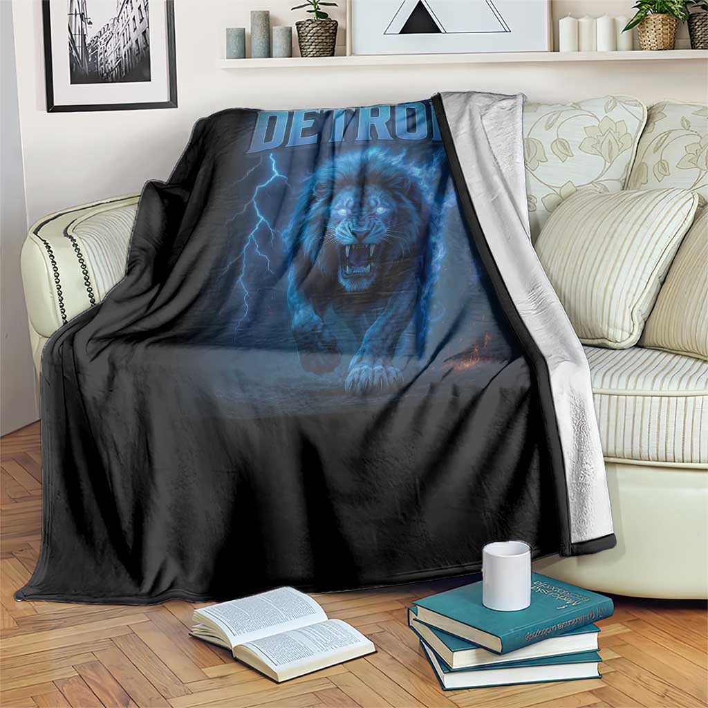 Retro Detroit Football Throw Blanket Love Lions Bootleg Vintage Rap Tee - Wonder Print Shop