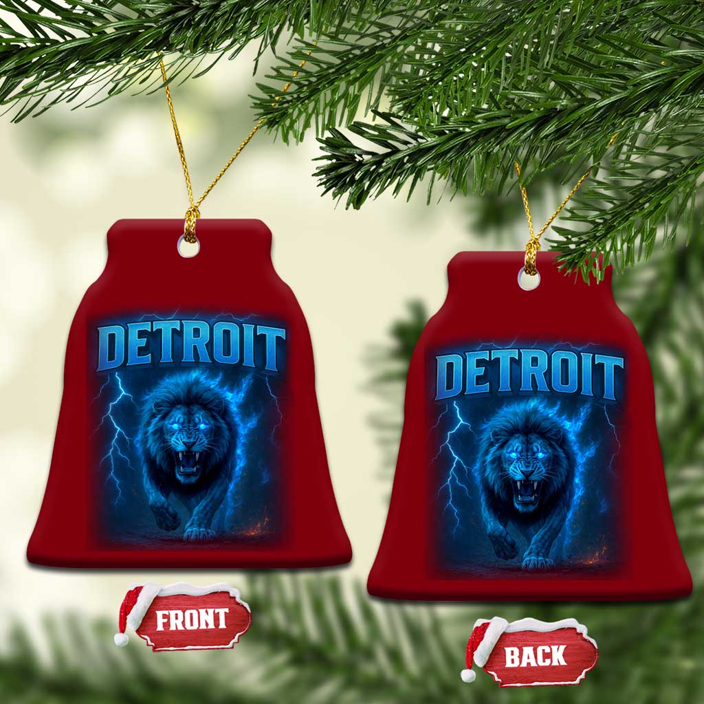 Retro Detroit Football Ceramic Ornament Love Lions Bootleg Vintage Rap Tee - Wonder Print Shop