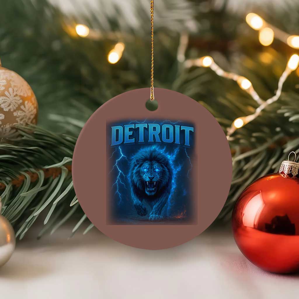 Retro Detroit Football Ceramic Ornament Love Lions Bootleg Vintage Rap Tee - Wonder Print Shop
