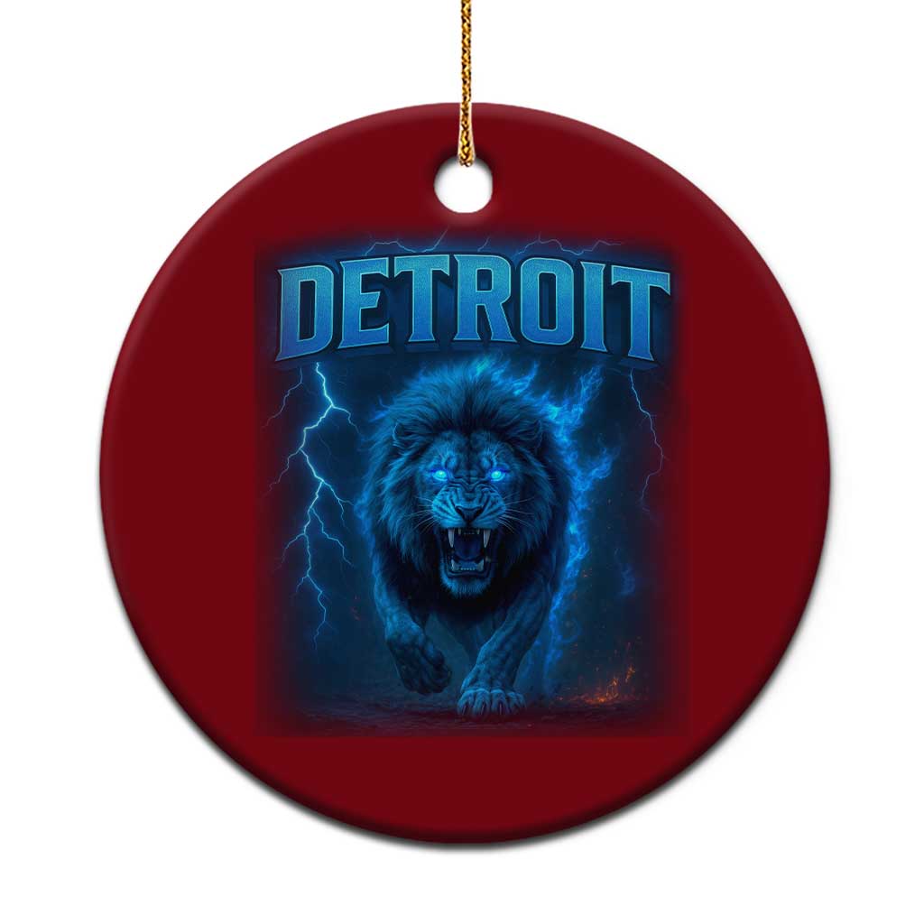 Retro Detroit Football Ceramic Ornament Love Lions Bootleg Vintage Rap Tee - Wonder Print Shop