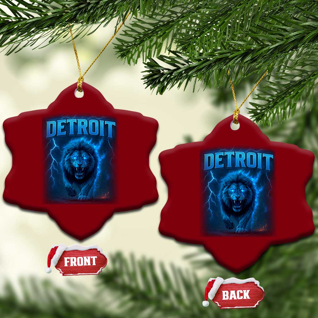 Retro Detroit Football Ceramic Ornament Love Lions Bootleg Vintage Rap Tee - Wonder Print Shop