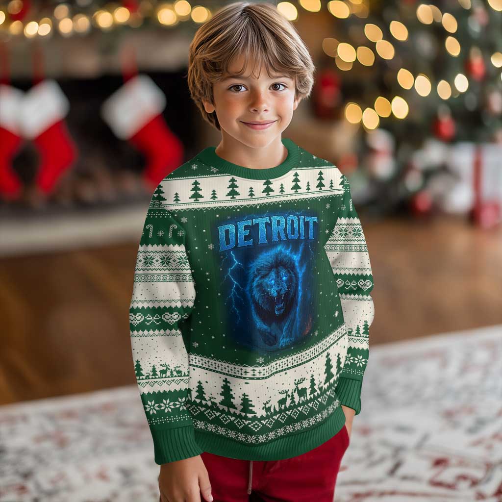 Retro Detroit Football Ugly Christmas Sweater Love Lions Bootleg Vintage Rap Tee - Wonder Print Shop